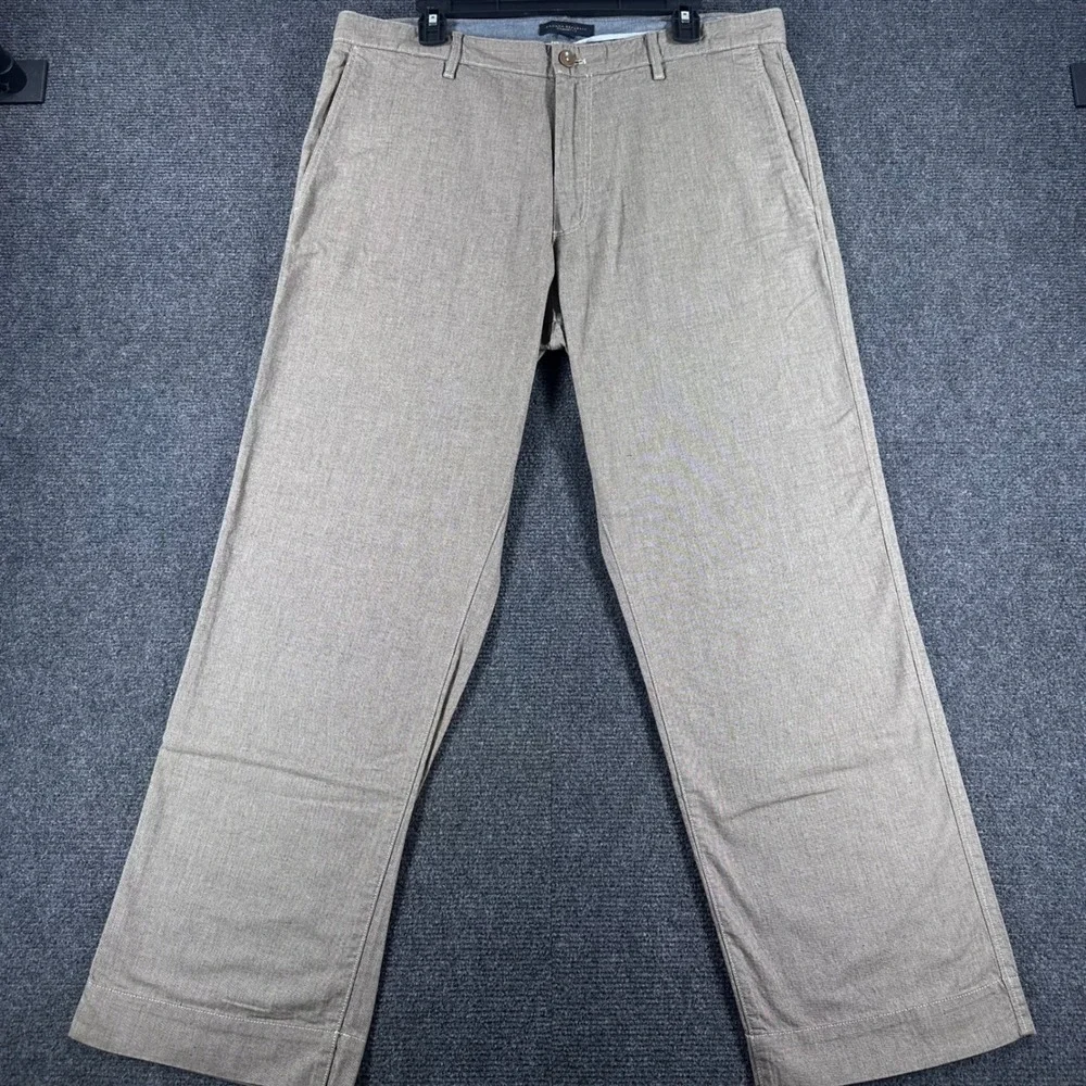 Banana Republic Pants Mens 36x30 Tan Straight Fit Cotton Slub Chino Casual